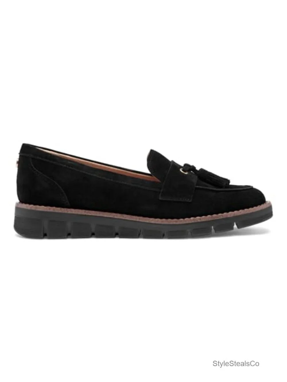 Leather Slip On Loafers with Tassel Detail, eFlex Arch Support